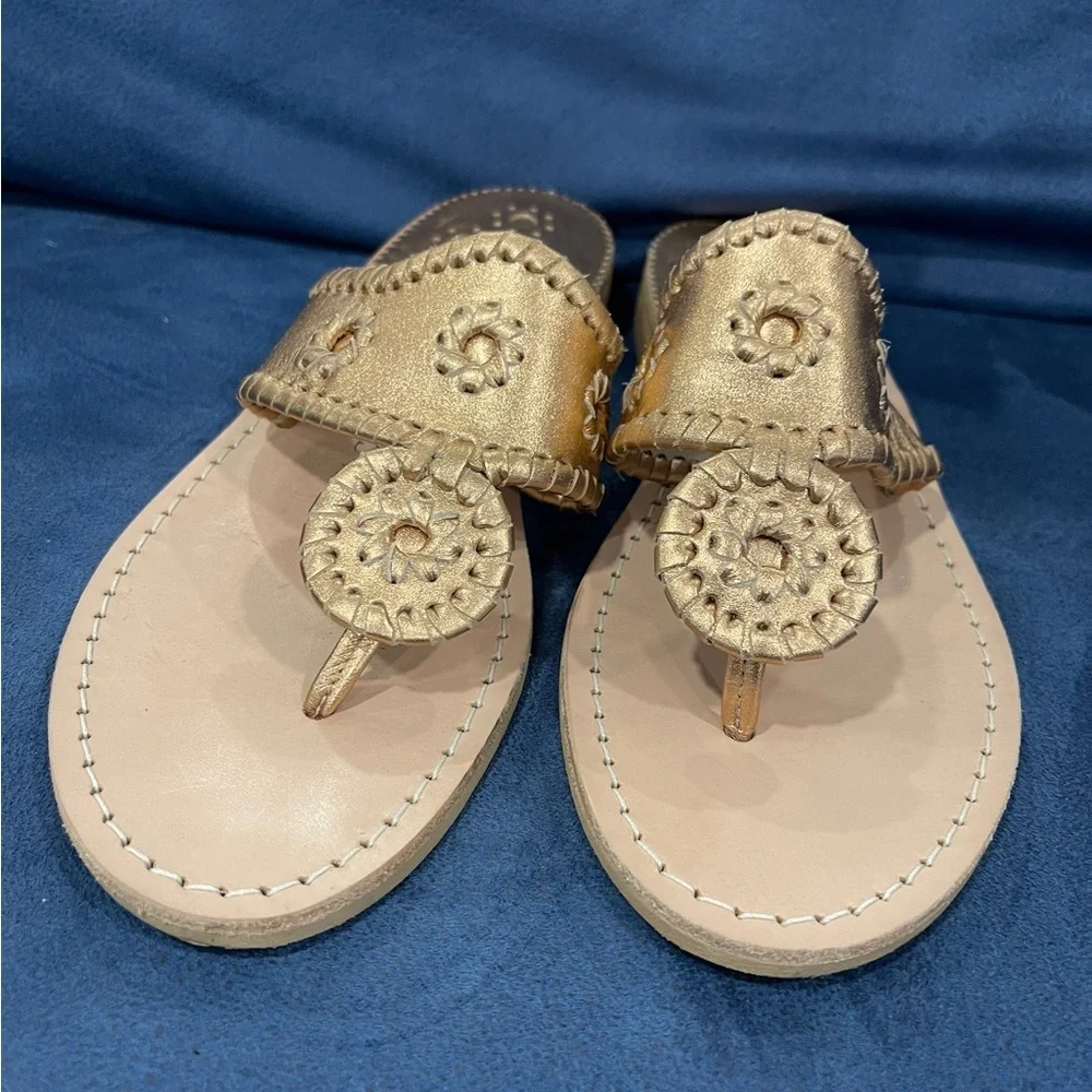 Jack Rogers rose Gold sandals size 8.5M EUC SB7 - Picture 1 of 8
